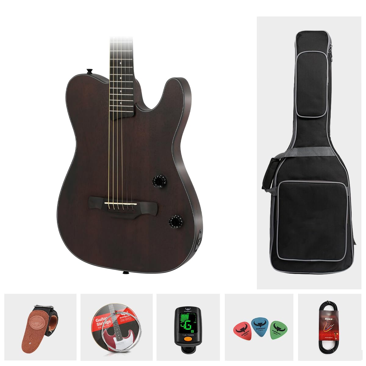 Bullfighter Acoustic Guitar Silent Nylon 6 String Travel